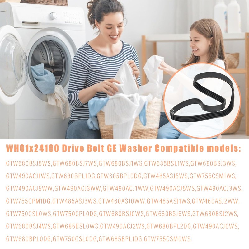 Fits General Electric Washer Drive Belt AP6024314 PS11736832 WH01X24180