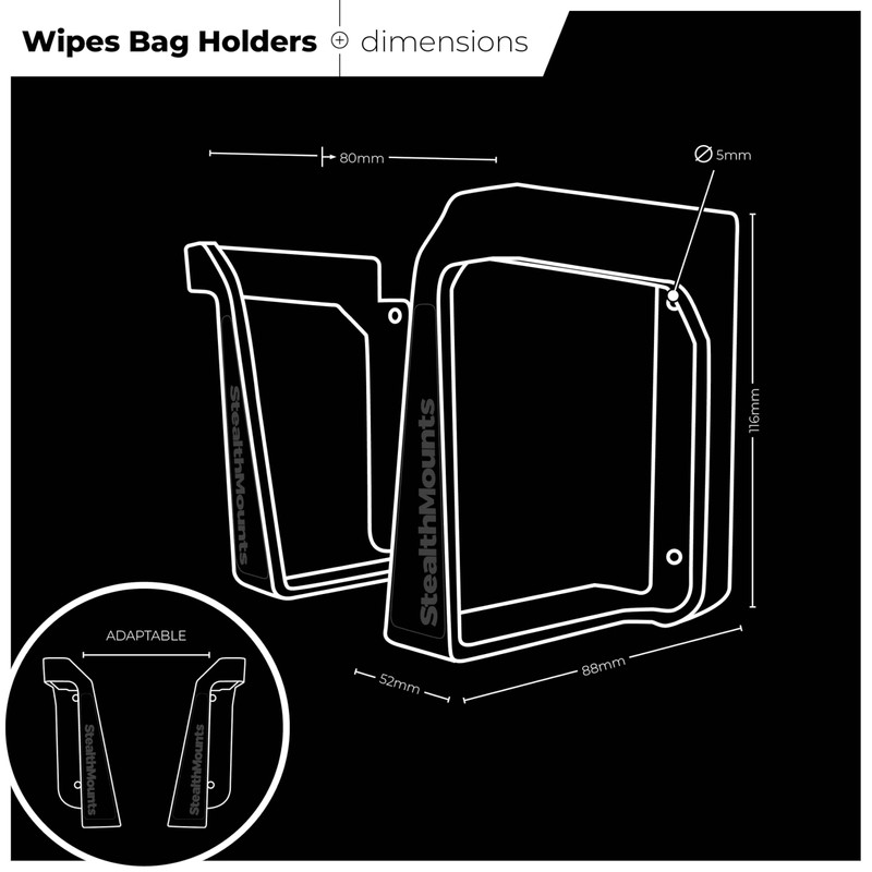 StealthMounts Wipe Holder | 2 Pack | Mounts for Wipe