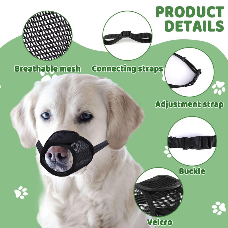 DOINEUFL Dog Muzzle, Lightweight & Breathable Mesh Muzzle for Small