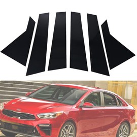 6PCS Car Auto Side Door Window Pillar Posts Cover Trim Gloss Black,Compatible with KIA Forte 2019 2020 2021 2022 2023 Sedan