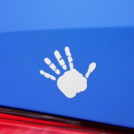 Handprint (White) (Set of 2) Premium Waterproof Vinyl Decal Stickers for Laptop Phone Accessory Helmet CAR Window Mug Tuber Cup Door Wall Decoration - ANGstic0d7874WH