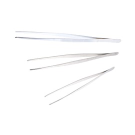 ULTECHNOVO 3pcs Non-magnetic Tweezers Round Tips Precision Stainless Steel for Beadwork Lab Use