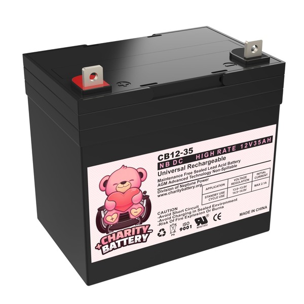 Charity Battery CB12350 12V 35Ah Replacement Lawn Mower Battery for