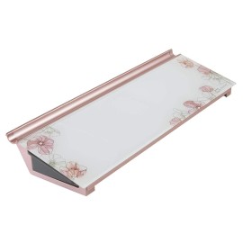Quartet Floral Glass Dry Erase Writing Board 18x6 Desktop Computer Pad with Storage