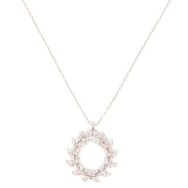 HOILY’S Halskette Damen Kranz Anhänger mit Kristall Weiß in 925 Sterling Silber