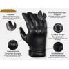 MDM Men's Leather Motorcycle Gloves, Retro Biker Gloves, Chopper, Touchscreen
