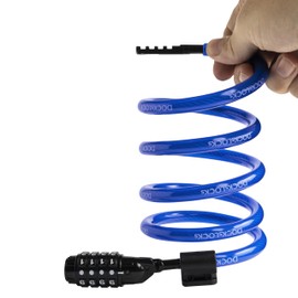 DockLocks Security Cable Lock Set (4' or 6') Coiled, Keyless Resettable Combination, Mounting Bracket, Portable and Compact for Bikes, Scooters 6ft