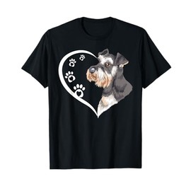 Miniature Schnauzer Shirts For Women Girls Kids Heart Cute T-Shirt