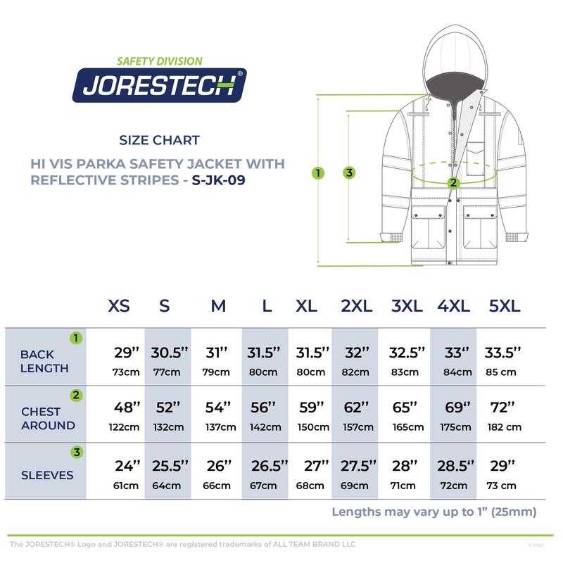 JORESTECH Parka Jacket style Hi Vis with contrast reflective tape