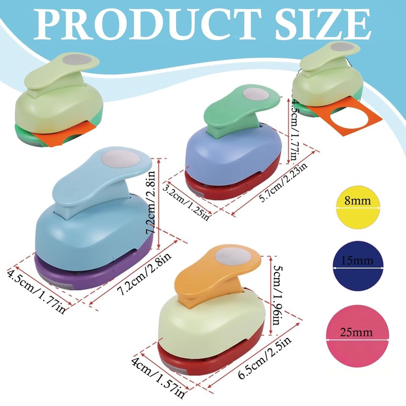 3 Pcs Circle Cutter Punch Set for Crafting, Paper Punches