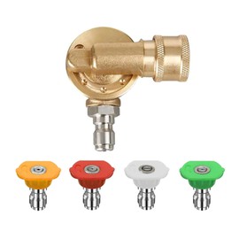 Teadokly 180° Swivel Pressure Washer Connector Set, 1/4" Male Quick Connect Hose Fittings, Garden Hose Quick Connect Adapter, 4500 PSI