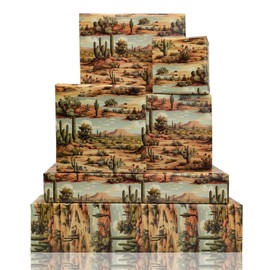 Vnaaem Cactus Wrapping Paper 6 Pc Desert Green Plant Western Gift Wrap Folded Flat for Birthday Baby Shower Holiday DIY Crafts 19.6 X27.8Inch