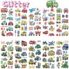 100 Pieces Kids glitter Temporary Tattoos Trucks and Cars airplane