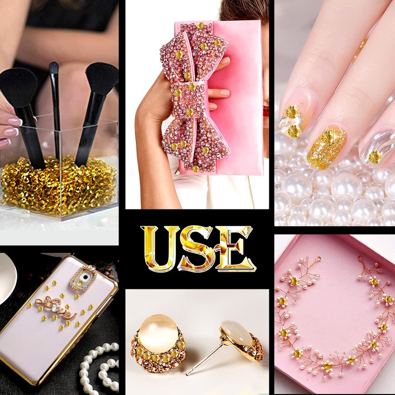 TOAOB 12000pcs Gold Tone Table Scatter Crystals Acrylic Diamonds Rhinestones