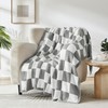 R.SHARE Grey and White Checkered Throw Blanket 50x70 Inch Reversible,