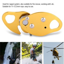 Leapiture Self Braking Stop Descender Climbing Descending Device Lightweight Mountaineering Gear for 11‑12.5mm Rope Clamp Grab Rescue Rappel Ring Climbing Gear