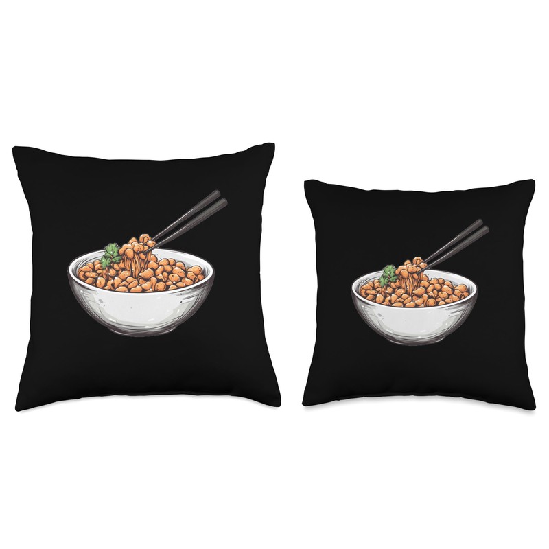 Natto Design Throw Pillow