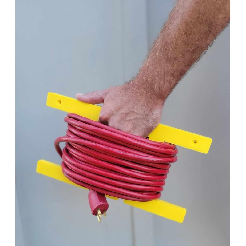 Poly Heavy Duty Extension Cord Storage Reel, Yellow Cord Organizer
