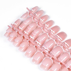 Coolnail Pink White French Tip Press On Nails, 120Pcs French Gel Nail Tips Short Square, Pre-shaped Salon Tips, Fake Nails for Nail Art DIY Extension Designs for Women and Girls