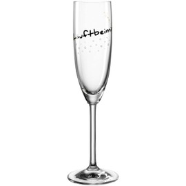 Leonardo Presente Champagne Glass Läuftbeimir, 1 Piece, Dishwasher Safe Prosecco Glass, Champagne Goblet with Lettering, Gift Idea, 200 ml 044518