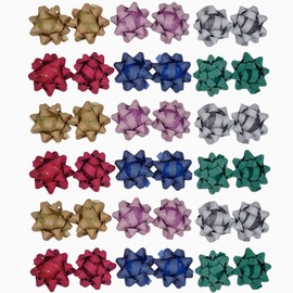 36pcs Gift Wrap Bow 3.5" Sparkle Star Bow Self Adhesive Gift Bows for Wedding, Basket Packaging, Party Decorations, Christmas, Birthdays, Holidays etc