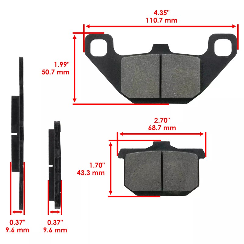 Caltric Front & Rear Brake Pads for Kawasaki VN1500 Vulcan