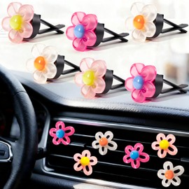 6Pcs Flower Air Vent Clip Car Accessories Air Freshener Dashboard Accessories Charm Car Inter Decor