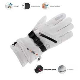 Swany Women's X-Cell 2.1 Sports Moisture-Wicking Quick-Drying Warm Durable Flexible Leather Winter Gloves, White, L