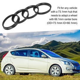 A ABSOPRO Hub Centric Rings 73.1mm to 66.1mm Plastic Black (Set of 4)