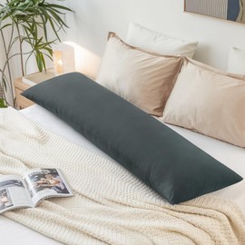 Aisbo Pillowcase, 40 x 145 cm, Set of 2, Side Sleeper Pillowcase, Anthracite, with Zip, Made of Microfibre, Soft