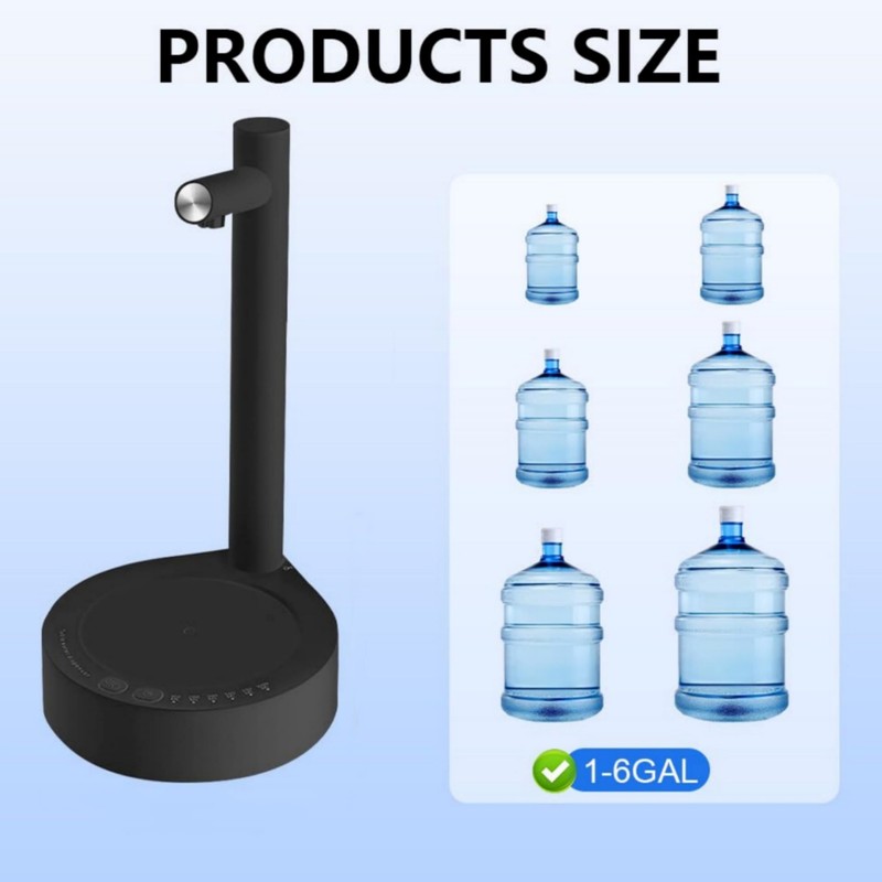 Generic Modern Black Desktop Smart Water Dispenser, USB Charging, Adjustable