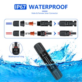 Solar Panel Connector, 60PCS Solar Crimper Tool Kit for Connecting Solar Panel Cable Wire, Solar Connector Kit with 30 Pairs Male/Female Solar Connectors, 1PCS Solar Crimper, 2 PCS Spanner Wrench