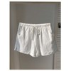 Floerns Women's Elastic Waist Double Layered Linen Shorts Knot Front