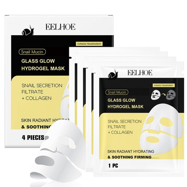 4PCS Collagen Mask for Anti Aging - Snail Mucin Collagen