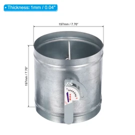 PATIKIL 8" HVAC Duct Manual Volume Damper, Metal Adjustment Airflow Ducting Backdraft Damper Control for Air Ventilation System