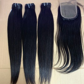 Unprocessed Raw Human Hair Bundles Cambodian Natural Wave Wavy Hair Cuticle Aligned Double Weft Raw Burmese Hair Kinky Curlycolor: 1 Straight, Stretched Length: 14 Inches
