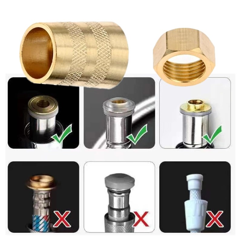 2 Sets Universal Stainless Steel & Brass Shower Hose Nut