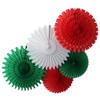 5-Piece Tissue Paper Fans, Red White Green