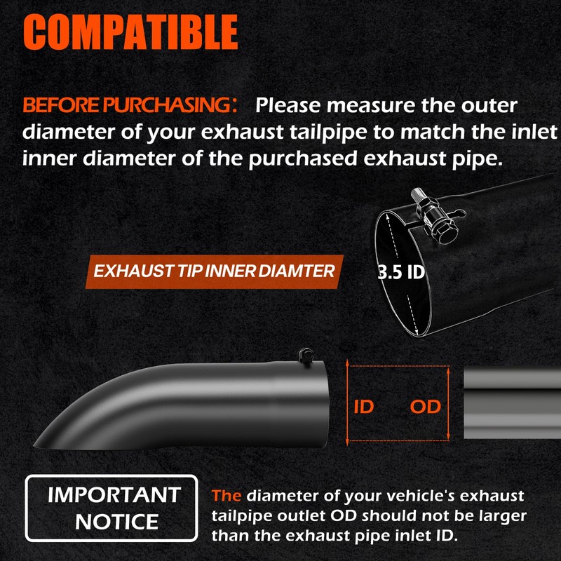 LCGP Turn Down Exhaust Tip 5" Inlet,5" Inside Diameter Inlet,