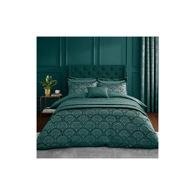 Catherine Lansfield Art Deco Pearl Quilted Pillow sham Pair Teal