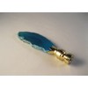 Lamp Finial-Natural BLUE/AQUA AGATE-Brass Base