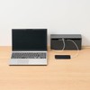 MUJI Steel Tap Storage Box with Flap, Dark Gray, 12.6×3.9×5.5