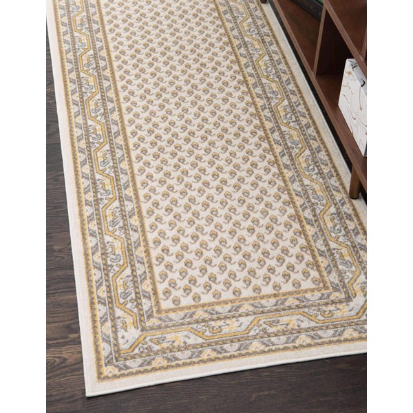 Unique Loom Williamsburg Collection Traditional Border Beige Runner Rug (2'