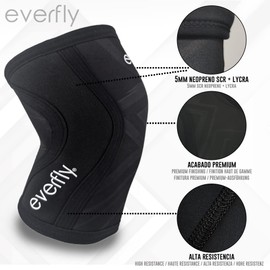 EVERFLY Knee Support Neoprene SCR 5 mm - 1 Pair - Cross Training - Knee Support Black - Sports Muscle Building - Men Women - Weightlifting (XL)