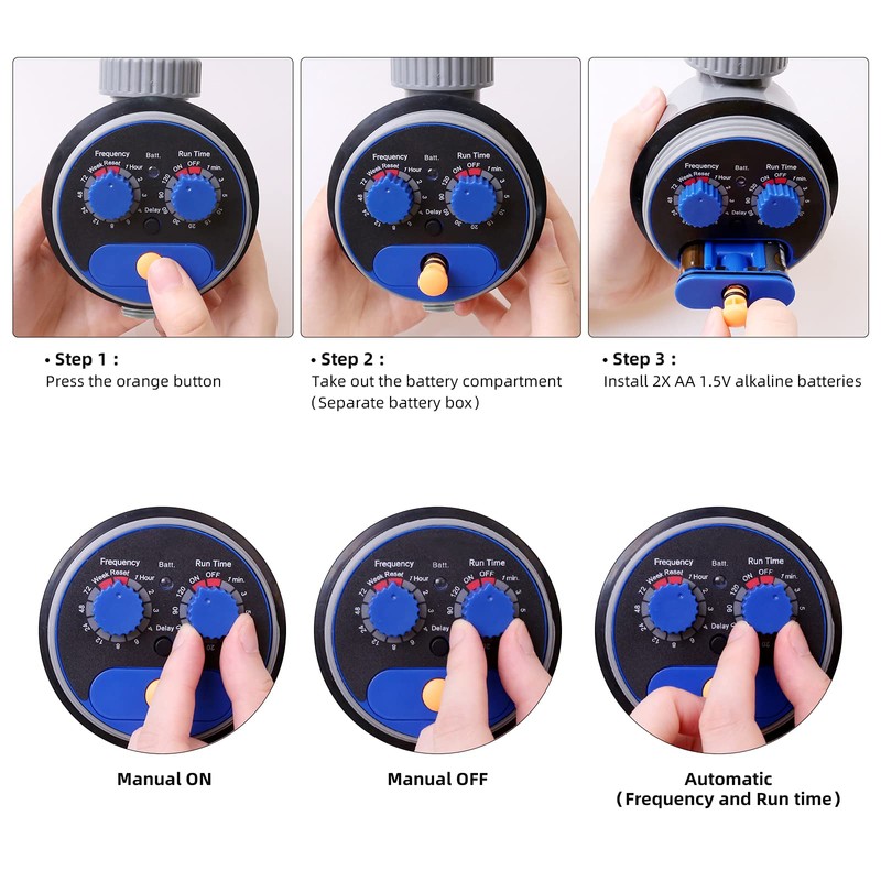 Yardeen Sprinkler Water Timer Programmable Garden Zero Pressure Waterproof Irrigation