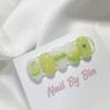[Handmade Nail Tips] Green Apple Nails - Mini Oval /