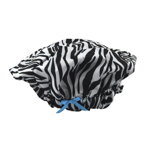 Betty Dain Fashionista Collection Mold Resistant Lined Shower Cap, Waterproof Exterior, PEVA Lining, Mold and Mildew Resistant, Oversized Design for All Hair Lengths, Elasticized Hem, Sassy Stripes