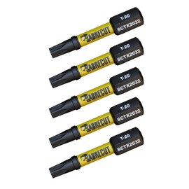 5 x SabreCut SCTX2032_5 32mm T20 TX20 Magnetic Impact Screwdriver Driver Bits Set Torx Heavy Duty