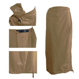 onewind Rain Skirt for Men and Women, Half Poncho Waterproof Ultralight Silnylon Rain Pants Kilt Windproof Rainwear Liner for Camping Hiking Backpacking, Brown