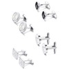 LOYALLOOK 4Pairs Initial A Men's Initial Letter Shirts Cufflinks Engraved